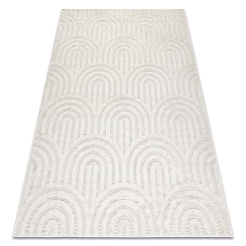 rugsx Santo Sisal 0537 - Alfombra (180 x 270 cm), diseño geométrico, color blanco