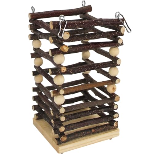 Alimentador para conejos con soporte de madera Toyvian para heno 2