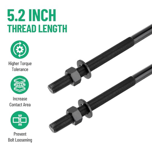 Image of 12 Inch Square Bend U-Bolt Kit for Truck Chassis | Heavy-Duty Steel Suspension Leaf Spring U Bolts with 6 Inch Tie Plates