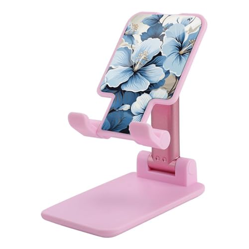 Support de téléphone réglable et pliable avec motif artistique de fleur d'hibiscus