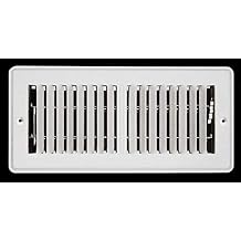 2" X 14" Mobile Home RV Floor Register Vent Grille with Back Dampers - Fixed Blades - 2 Way Deflection - White