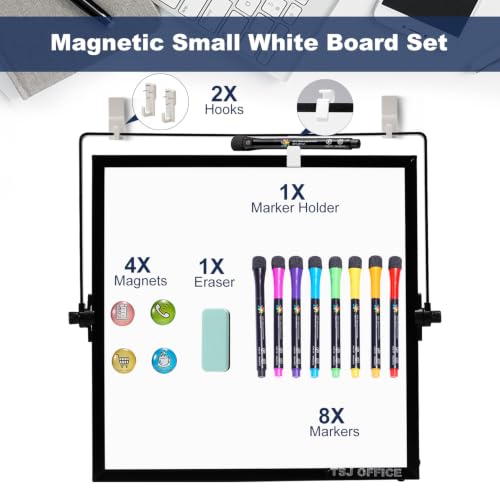 Image of TSJ OFFICE Small White Board - 10 X 10 Inches Black Framed Dry Erase Board