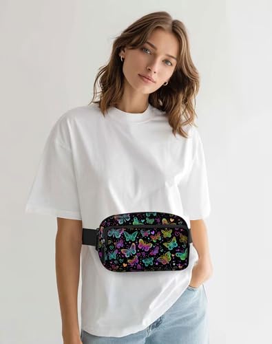 Image of Butterfly Fanny Pack Lightweight Belt Bag Fashion Waist Pouch | Waterproof, crossbody bags for women, sports, running, traveling, hiking
