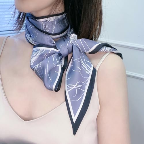 Image of Head Hair Scarf for Women,Silky Long Headscarf Purse Bag Scarfs for Handbag Fashion Satin Neck Scarves Accessories