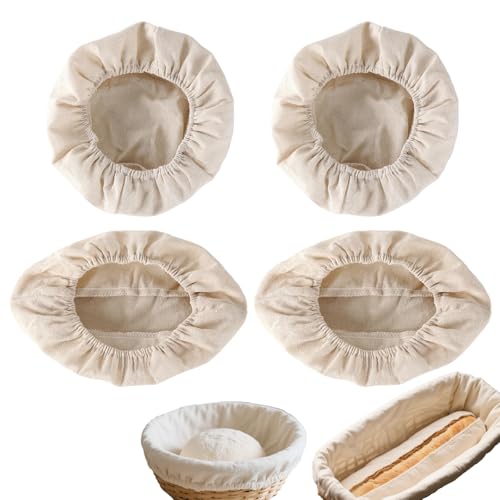 4 Stück Leineneinsatz für Brot Gärkörbchen,Bäckerleinen für...