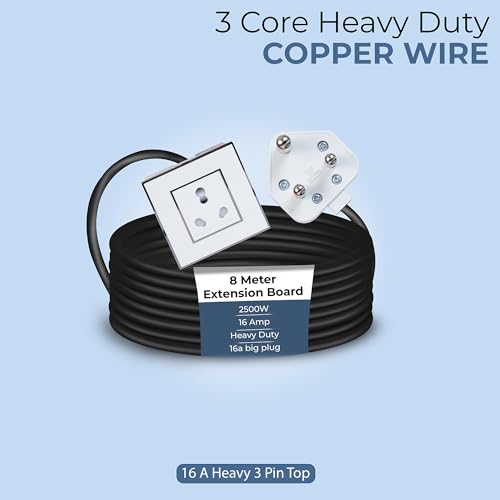 Image of Extension Board Heavy Duty Multi Socket 15A /16A /20A 240Volts (2500 Watts 16A Big Plug, 8 Meter)