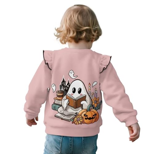 Toddler Girls Halloween Sweatshirts Ruffle Long Sleeve Shirts Fall Clothes Holiday Party Tops 1-8 Years2