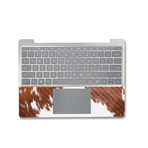 Image of MightySkins Carbon Fiber Skin Compatible with Microsoft Surface Laptop Go 3 (2023) Full Wrap Kit - Cow Hide | Protective, Durable Textured Carbon Fiber Finish | Made in The USA