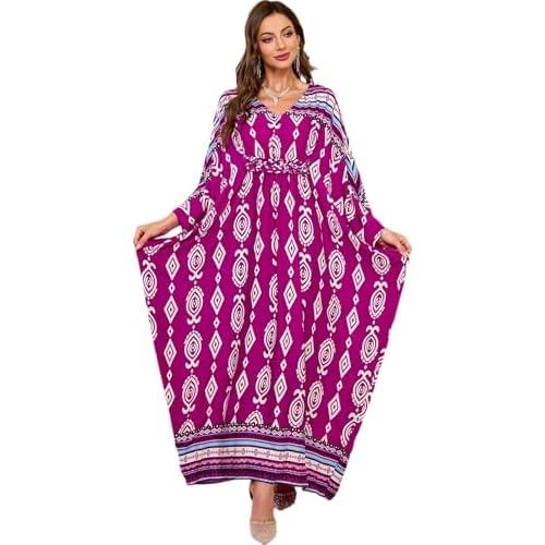 RanRui Women Beach Cover up Caftan Loungewear Swimsuit Cover Up Kaftan Dress 8765-14 One Size