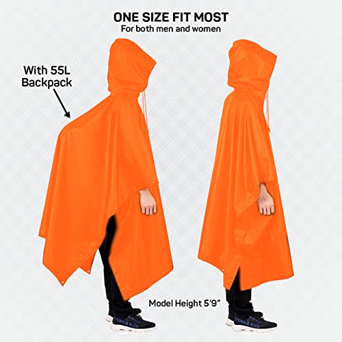 Image of ROCKSPORT Unisex Outdoor Rain Poncho for Adult,Multi Use, Waterproof, Lightweight, Reusable & Packable, One Size Fits Most