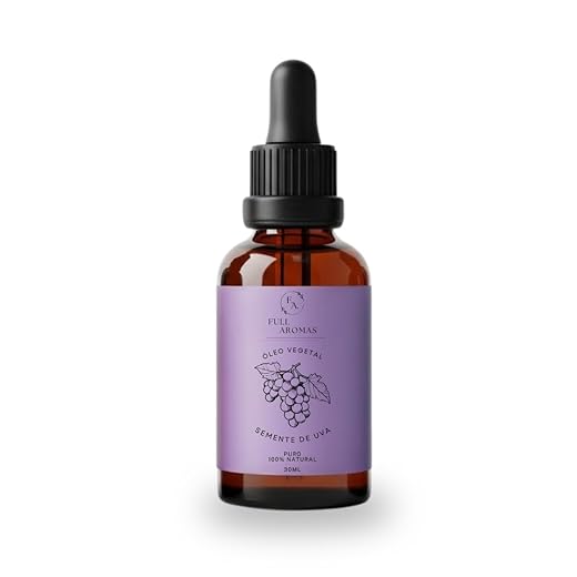 Óleo Vegetal de Semente de Uva, 100% Natural, Extraido a Frio, Textura leve, Rico em Vitamina E, Hidratante, Pele e cabelo, 30ml