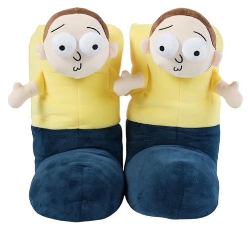 Morty Boots: Hilarious and Cozy Cartoon-Inspired Plush Slippers – Fun and Soft 3D Character Design for Ultimate Comfort – Non-Slip Sole, One-Size Fits All