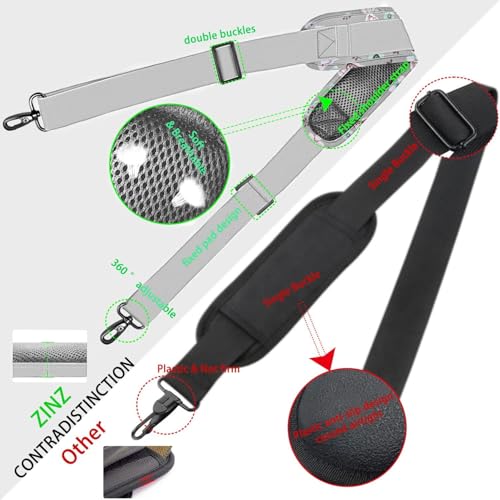 Image of ZINZ Shoulder Strap Universal Bag Strap - 78 inch Ultra-Thick Padded with Dual Balanced Adjustable Buckles for Briefcase, Travel, Sports, Laptop, Crossbody Bag,Butterfly
