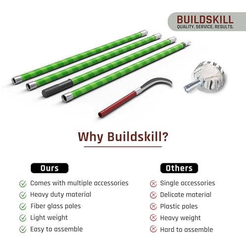 Image of BUILDSKILL 16 Ft Telescopic Coconut Plucker with Pole - Shock Proof | Adjustable Height 8-16 ft | Includes & Fruit Picker | Lightweight & Durable Fiber Glass Construction - Easy Assembly
