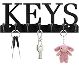 HLWDFLZ Key Holder for Wall - Wall Mounted Key Hangers with 7 Key Hooks, Wall Decorative Organizer R