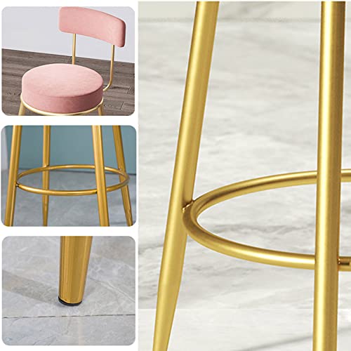 Tabourets de bar confortables en velours avec repose-pieds