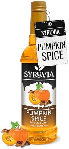 Syruvia Pumpkin Spice Syrup for Coffee 25.4 Ounces Pumpkin Spice Flavored Coffee Syrup