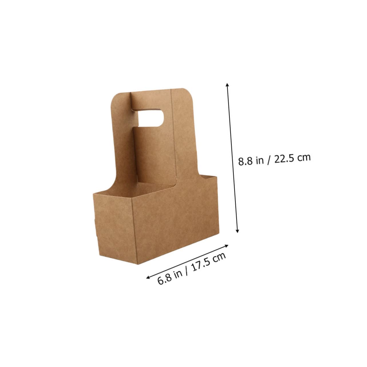 MUCKLILY 15pcs Drink Carrier with Handle Kraft Paper Cup Holders for Tea Juice Practical Takeout Beverage Tray for Safe Transport of Drinks