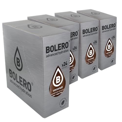 SET 96 BOLERO DA 9 GRAMMI COCONUT Preparato istantaneo per Bevande con Stevia e Vitamina C e Senza Zucchero