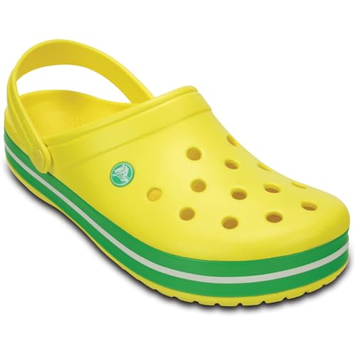 Image of Crocs Unisex Adult Crocband Clog 11016-7A8 Lemon /Grass Green M10W12