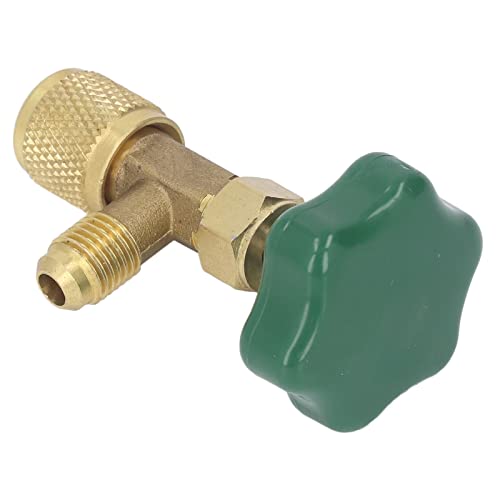 Válvula para refrigerante de aire acondicionado, válvula de toma para lata de refrigerante con mango de ABS, conexión de tubo SAE de 1/4 pulgada, cuerpo de cobre robusto y fácil instalación para reemplazo miniatura 4