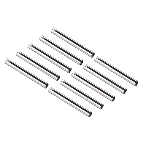 QUARKZMAN M3x30mm 304 Acciaio Acciaio Rotolo Perni x 10pz Intaglio Molla Rotolo Perno Perni Fissaggi per Casa Miglioramento & Riparazione, Lavorazione Meccanica, [Argento Tono]