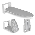 Wall Mounted Ironing Board Adjustable Height, 36 x 12 Inch Fold Away Iron Board Wall Mount Space-Saving Ironing Board with Removable Heat Resistant Cover for Small Spaces Home Laundry Room