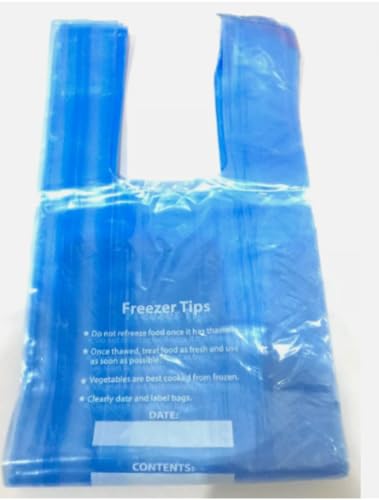 Strong Food Freezer Bags with TIe Handles Knot Medium Kitchen Storage Bags. For Fresh Food, Vegetables, Fruit, Meat, Meal Prep, Sandwiches 50 Bags