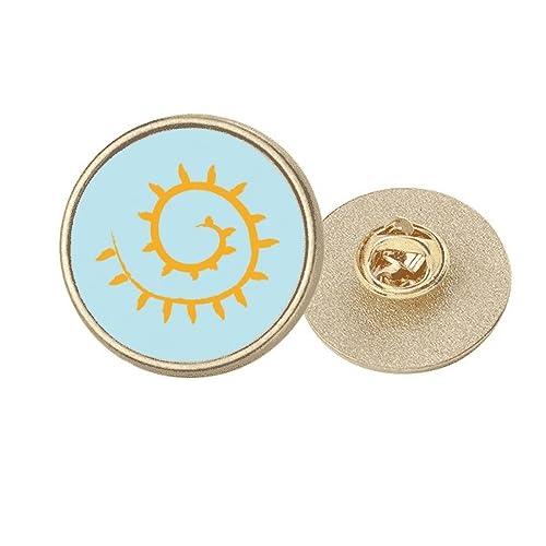 Broche ronde en métal doré peinte à la main taille M, élégance artisanale française.