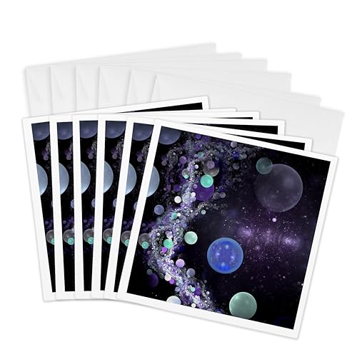 Cartes de vœux motif univers abstrait 15,2 x 15,2 cm de qualité supérieure