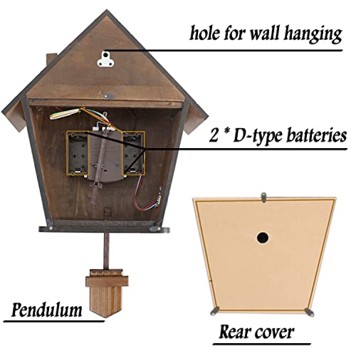 Reloj de cuco para colgar en la pared, estilo clásico, clásico, decoración del hogar para sala de estar