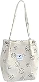 GESALOP Vintage Corduroy Tote Smiley Face Bag Aesthetic Stuff School Cute Tote Teen Girl Fashion Stu