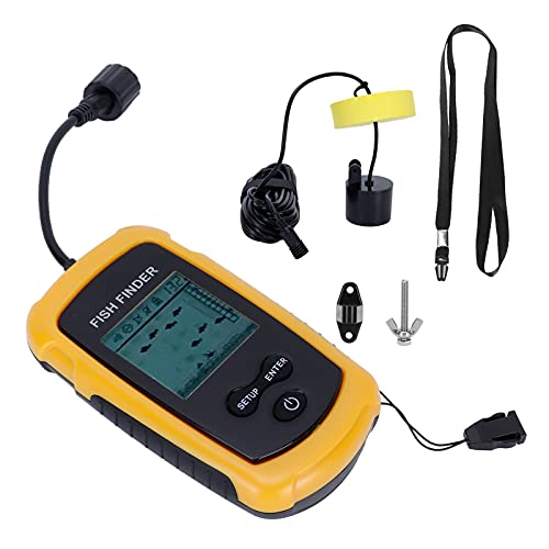 Cocoarm Buscador de Peces Portátil con Sonar con Cable Buscador de Peces Rango de Profundidad de 328 Pies Detección de 45 Grados Retroiluminación LCD Alarma de para Kayak Pesca en el Mar en Hielo