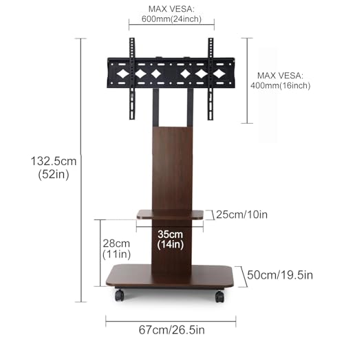 Soporte Móvil para TV 32-65 Pulgadas con Ruedas y Estante miniatura 2