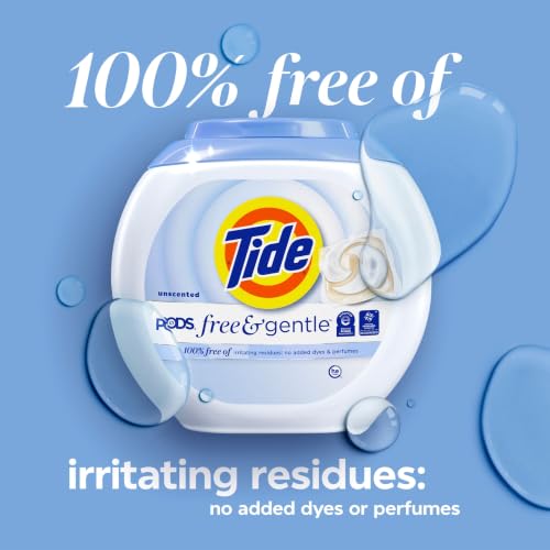 Tide PODS Free & Gentle Laundry Detergent Soap Pacs, 112 Count, Tide PODS Laundry Detergent, Laundry Detergent Pacs, Laundry PODS Detergent - image 6