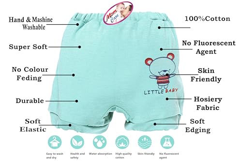 Image of MOM CARE Baby Cotton Panties Bloomers Drawer Girls Boys Unisex V Shape with Elastic Soft Pure Cotton for Baby Care Multi Colored(Combo Pack of 3)