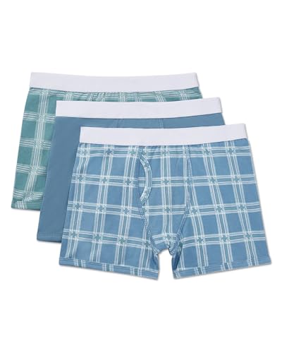 MeMoi Boys' 3 Pair Pack Plaid Multi Boxer Briefs