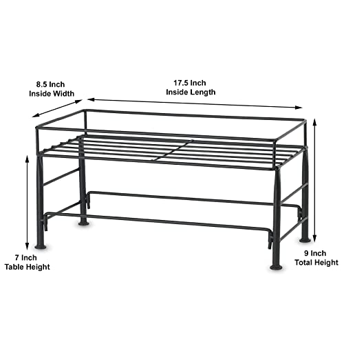 PetRageous-81031-Tobys-Set-the-Table-Steel-Frame-Elevated-Pet-Feeding-Tray-7-Inch-Tall-Dog-Dining-Black