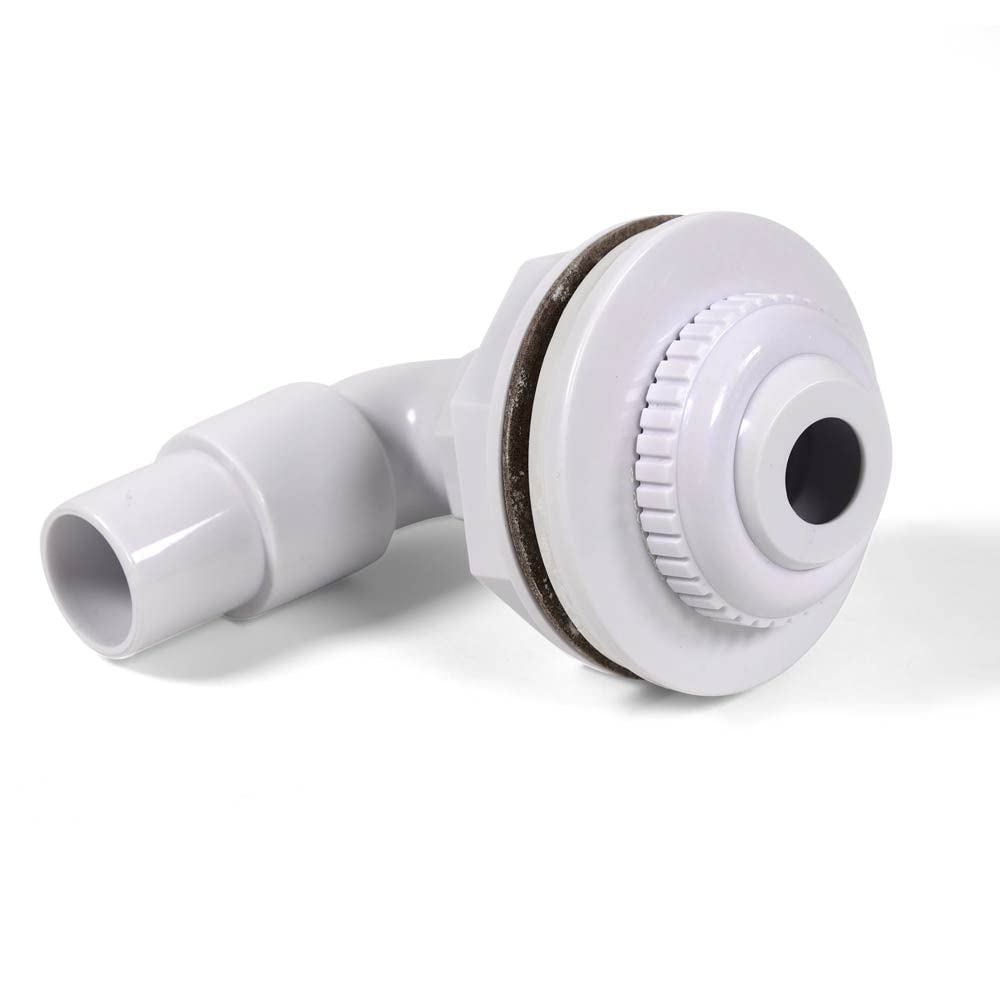 POOL Total Einbauskimmer Komplett-Set Deluxe - ABS Skimmer für Stahlwandpools - 32/38 mm Anschluss - Einströmdüse 90° - Skimmerblende & Skim Vac - Arretierbarer Auffangkorb