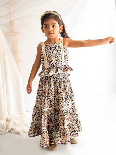 Image of Ethnic kurta for girls | Kids Salwar Suit Set | Girl's Printed top Sharara Dress Set for kids girls