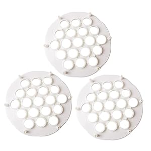 Mikinona 3pcs Dumplings Making Mold Pastry Maker Crimp Tool Russian Dumpling Maker Dumpling Making Tool Pie Maker Press Cutter Dough Maker Restaurant Equipment Kitchen Tools White