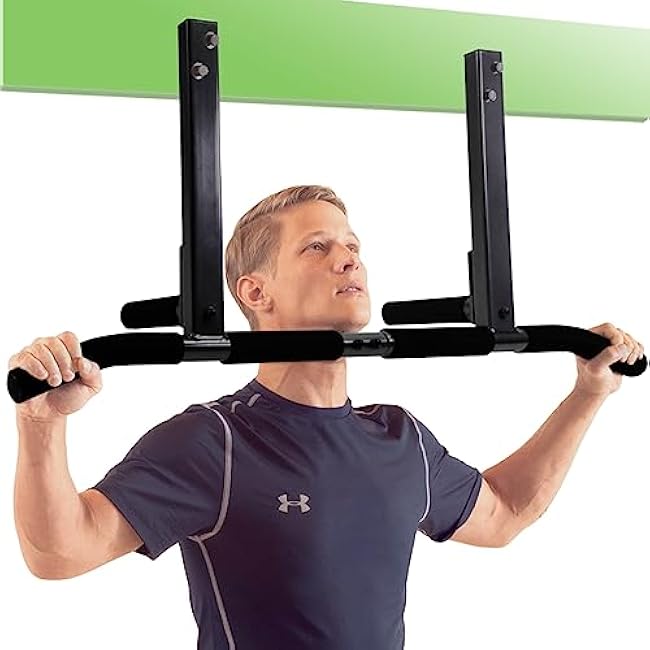 Joist Mount Pull Up Bar with Extra Hardware and Mounting Template for Easy Install to Beam or Rafter by Ultimate Body Press