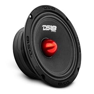 DS18 PRO-GM6B Loudspeaker - 6.5", Midrange, Red Aluminum Bullet, 480W Max, 140W RMS, 8 Ohms - Premium Quality Audio Door Speakers for Car or Truck Stereo Sound System (1 Speaker)