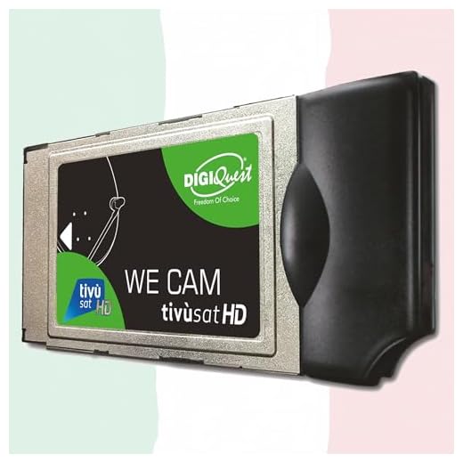 We CAM SmartCam modul från DIGIQuest – HD CI WiFi-modul med WPS-knapp, för mottagning av italienska HD/4K-kanaler via satellit Eutelsat HotBird 13,0° Ost (utan TiVuSAT-kort)