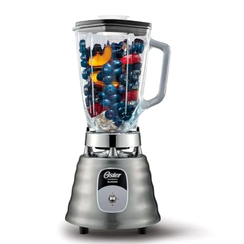 Consejos para Comprar Licuadora Oster Clasica más recomendados. 44 Oster Licuadora Clásica BLST4093-013 Plateada, Vaso de vidrio de 1.25 L y cuchilla trituradora de hielo