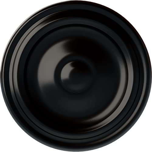 Image of 9 5 /8 inchOD x 1 1 /8 inchP Maria Ceiling Medallion (Fits Canopies up to 1 3 /4 inch), Jet Black