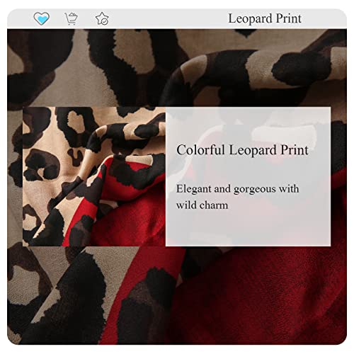 Leopard Print Scarf For Women Animal Print Cotton Linen Scarves With Tassels Long Scarf Lightweight Warm Shawl Stole4