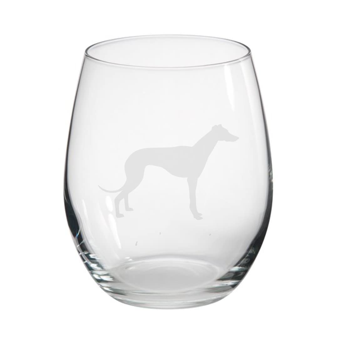 Greyhound Engraved Stemless Tumbler Glass, Gift for Women, Gift for Men, Dog