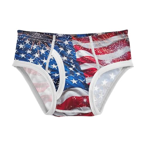 Emelivor Vintage Flying American Flag Boys' Underwear Cotton Toddler Underwear Boys Briefs Soft Kids Brief Undies
