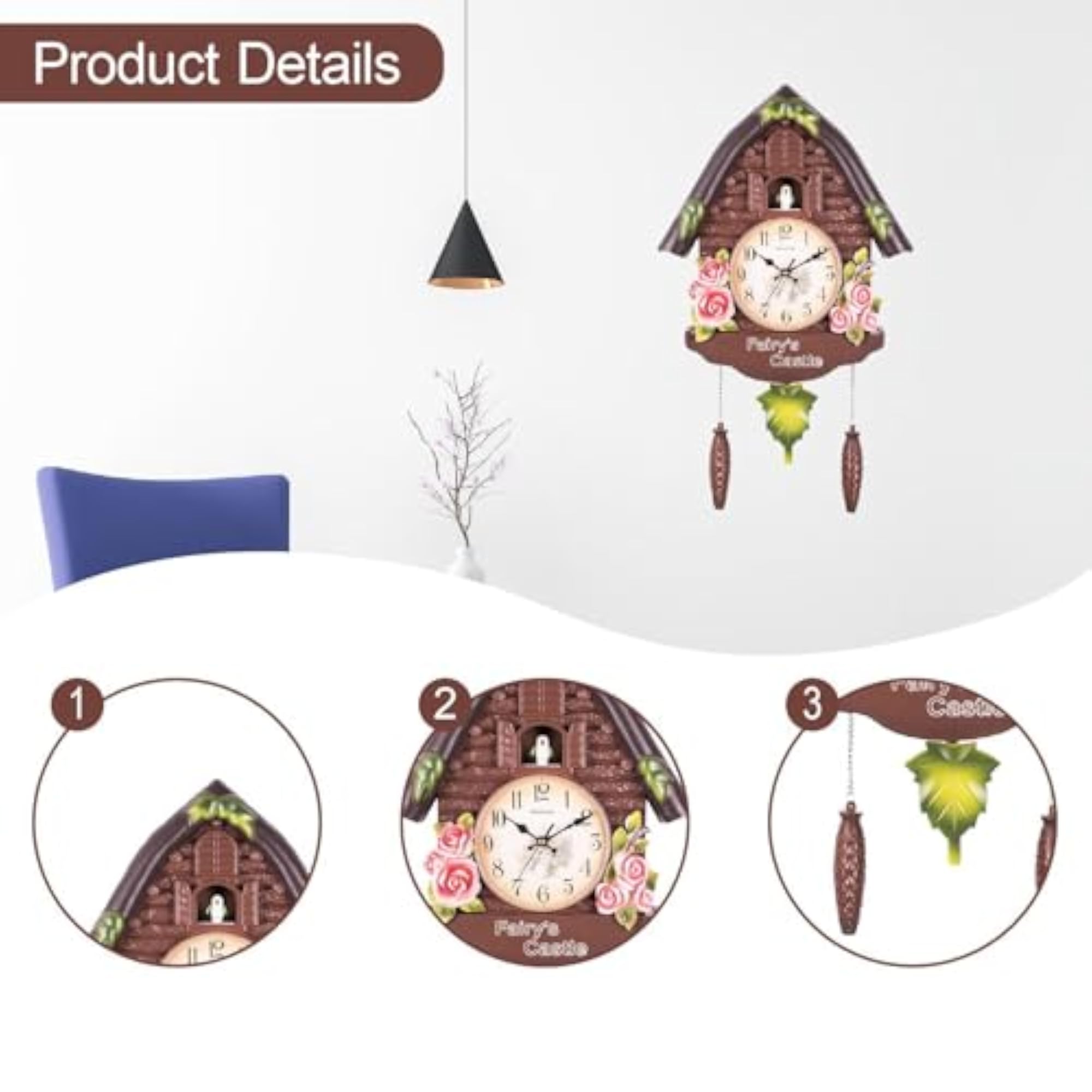 Chiming Cuckoo Clock with Pendulum for Dining Room